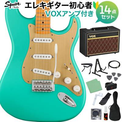 Squier by Fender 40th Anniversary Stratocaster Vintage Edition Satin Sea Foam Green エレキギター 初心者14点セット【VOXアンプ付き】 ストラトキャスター スクワイヤー / スクワイア 