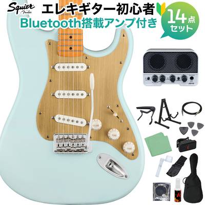 Squier by Fender 40th Anniversary Stratocaster Vintage Edition Satin Sonic Blue エレキギター初心者14点セット 【Bluetooth搭載ミニアンプ付き】 ストラトキャスター スクワイヤー / スクワイア 【数量限定】