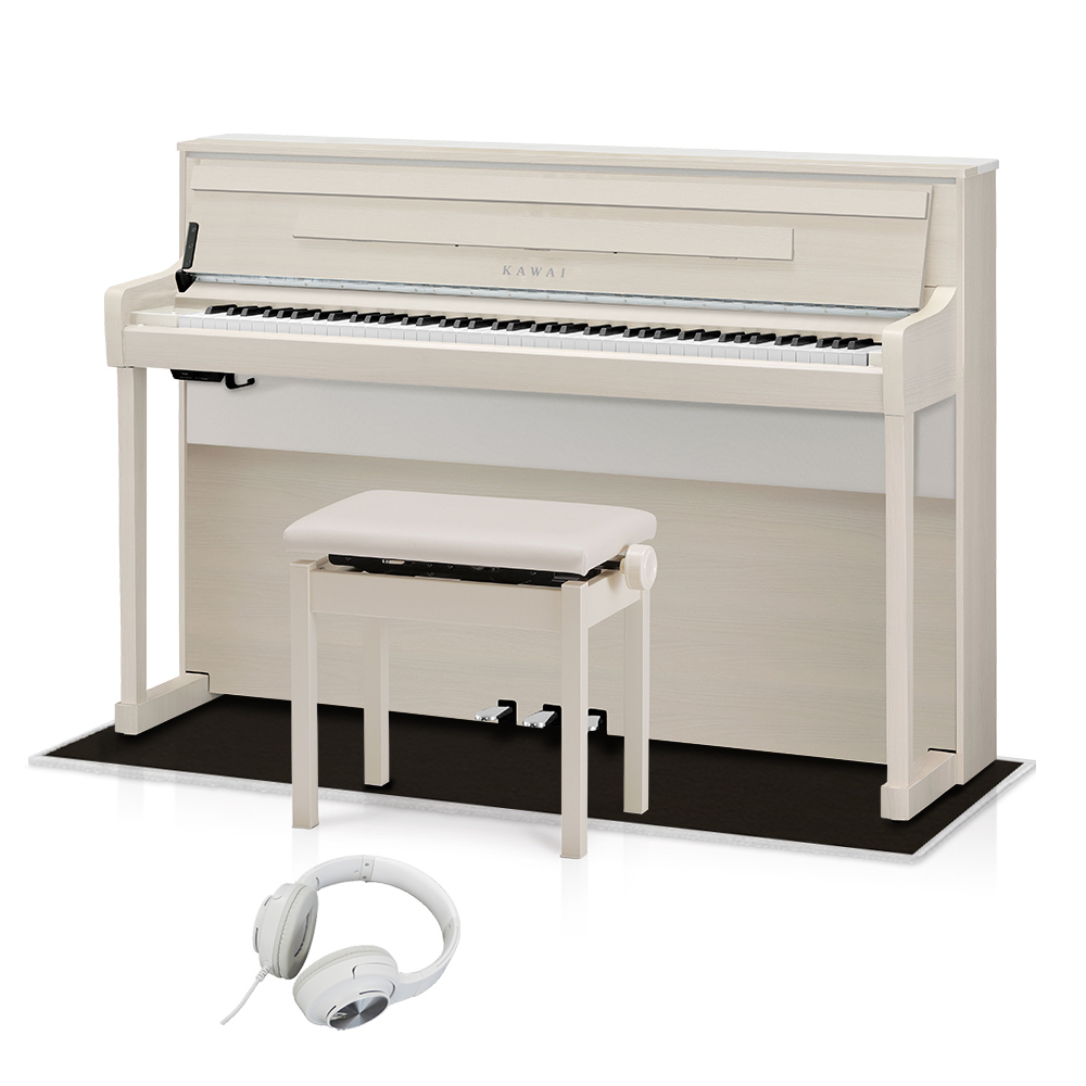 KAWAI CA901A ホワイトメープル調仕上げ 電子ピアノ 88鍵盤 木製鍵盤 ブラック遮音カーペット(小)セット カワイ  【配送設置無料・代引不可】