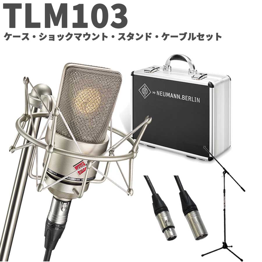 NEUMANN TLM 103 mono set スタンド・ケーブルセット シルバー コンデンサーマイク アコギ 管楽器にオススメ！ ノイマン TLM103