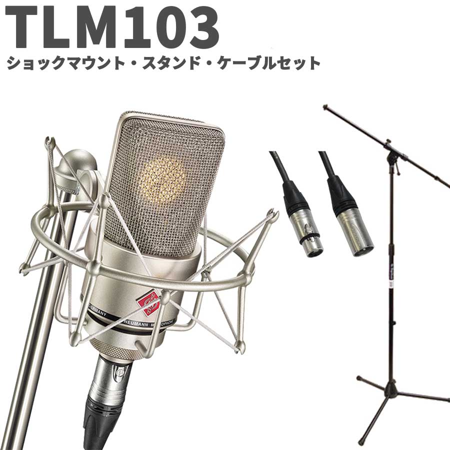 NEUMANN TLM 103 Studio set スタンド・ケーブルセット シルバー コンデンサーマイク アコギ 管楽器にオススメ！ ノイマン TLM103