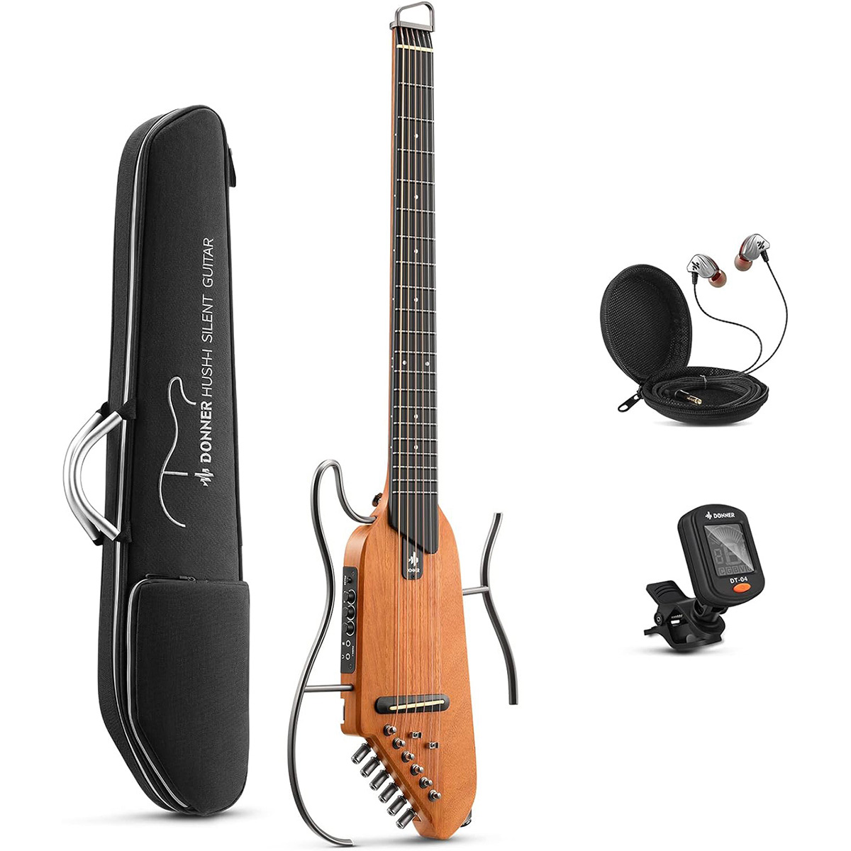 Donner HUSH-I トラベルギター　マホガニー　ソフトケース種類サイレントギター