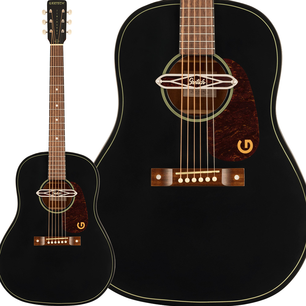 Gretsch/Deltoluxe Dreadnought Walnut Fingerboard Tortoiseshell Pickguard Black TOP グレッチ