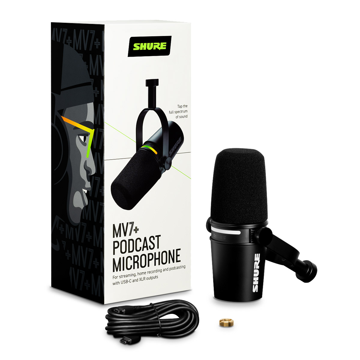 SHURE MOTIV MV7+ (ブラック) ポッドキャストマイクロホン USBマイクロホン [動画配信 テレワーク] シュア MV7+-K-J |  島村楽器オンラインストア