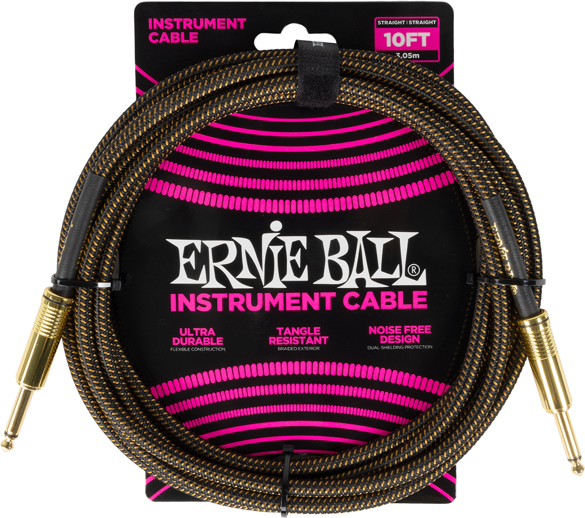 ERNIE Ball #6428 Braided Instrument Cable Straight/Straight 10ft - Pay