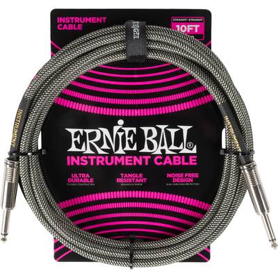 ERNiE BALL P06429 10ft Silver Fox シールド S/S 約3.05ｍ アーニーボール Braided Instrument Cable