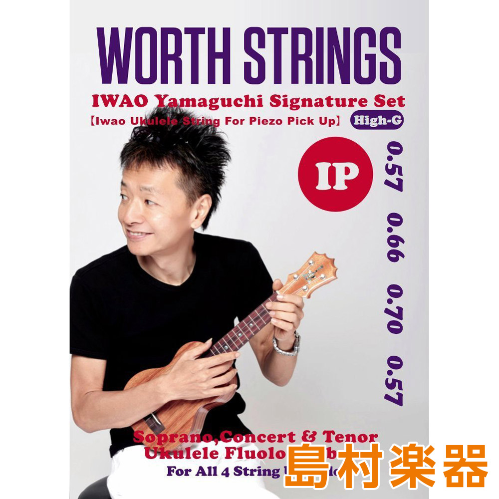 WORTH IP Clear ウクレレ弦 ソプラノ~テナーサイズ IWAO ピエゾ・ピックアップ 対応セット HighG ワース 