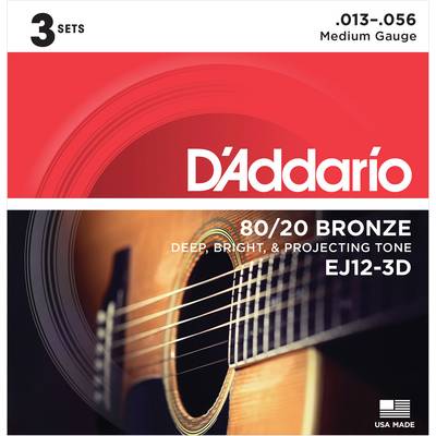 D'Addario EJ17/3D フォスファーブロンズ 13-56 ミディアム 3セット