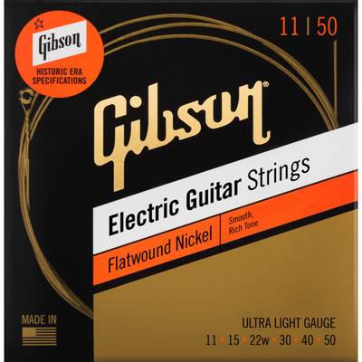 Gibson SEG-FW11 Flatwound エレキギター弦 Ultra-Light Gauge 011-050 【ギブソン 】