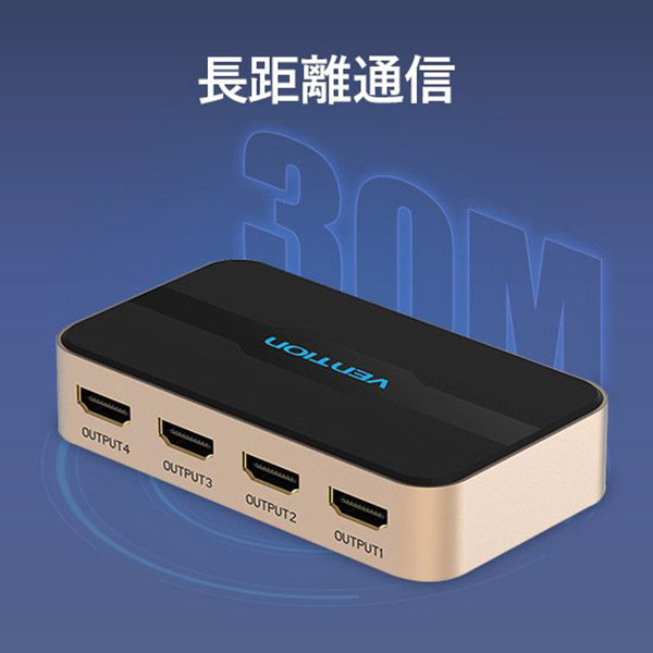 VENTION 1 In 4 Out HDMI Splitter Black 【ベンション AC-2496