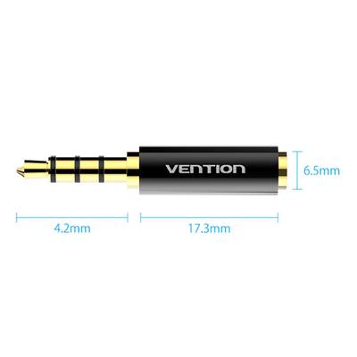 VENTION 3.5mm Male to 2.5mm Female Audio Adapter Black Metal Type ベンション BF-6647 