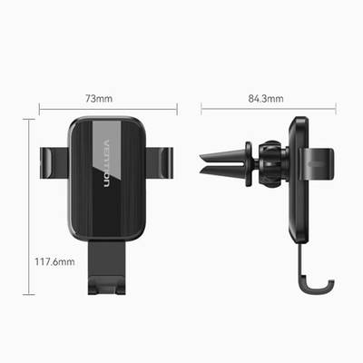 VENTION Auto-Clamping Car Phone Mount With Duckbill Clip Black Square Fashion Type ベンション KC-8944 