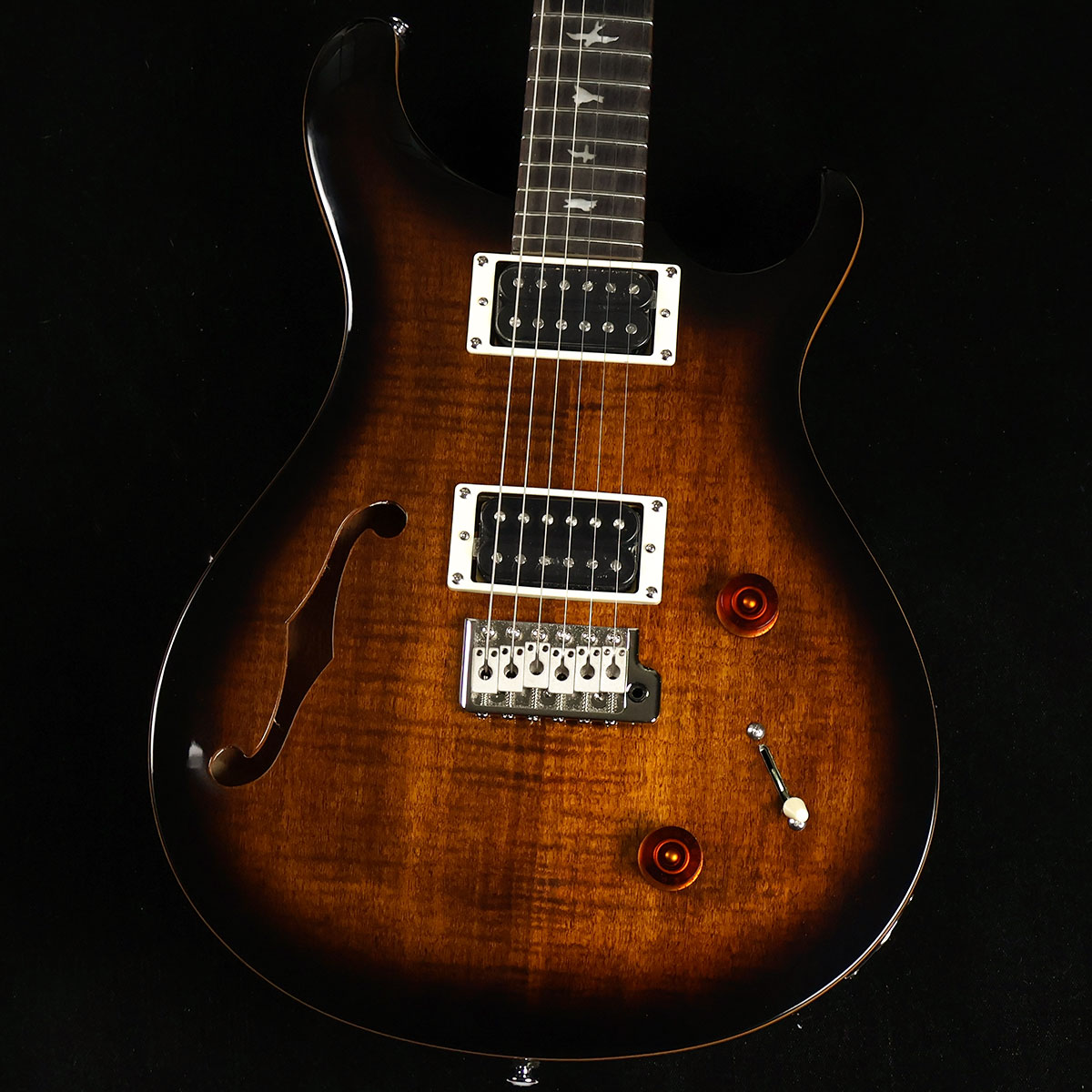 PRS SE Custom22 Semi Hollow Black Gold Burst エレキギター ポール 