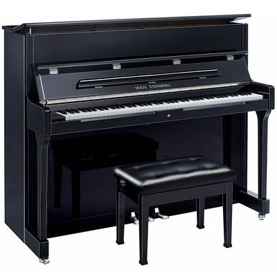 WILH.STEINBERG AT23DC 黒鏡面艶出し仕上げ アップライトピアノ 88鍵盤 パーツシルバー 【スタインベルグ】【配送設置料込み・代引不可】【椅子・インシュレーター付属】