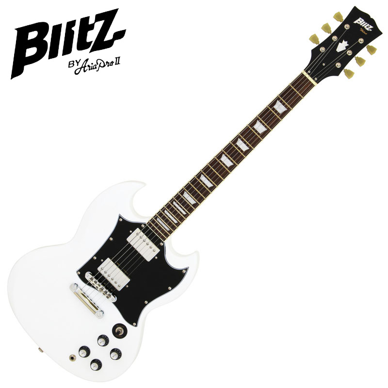 Blitz by AriaProII BSG-STD WH SGタイプ ホワイト エレキギター 【ブリッツ BSGSTD】
