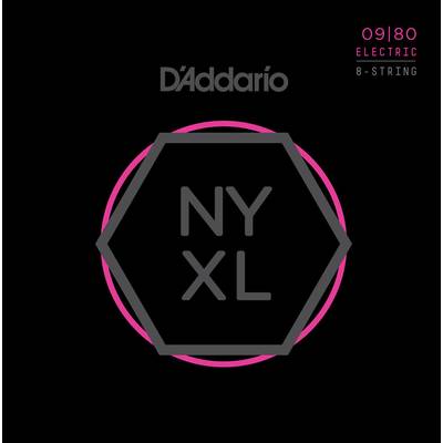 D'Addario NYXL0980 09-80 8-String スーパーライト ダダリオ 8弦エレキギター弦
